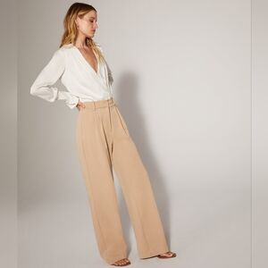 Favorite Daughter Cream and Tan Wide-Leg Pants